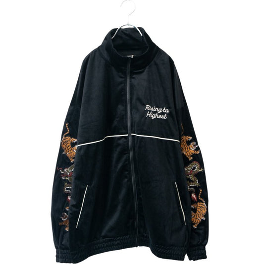 Velour track jacket BLACK