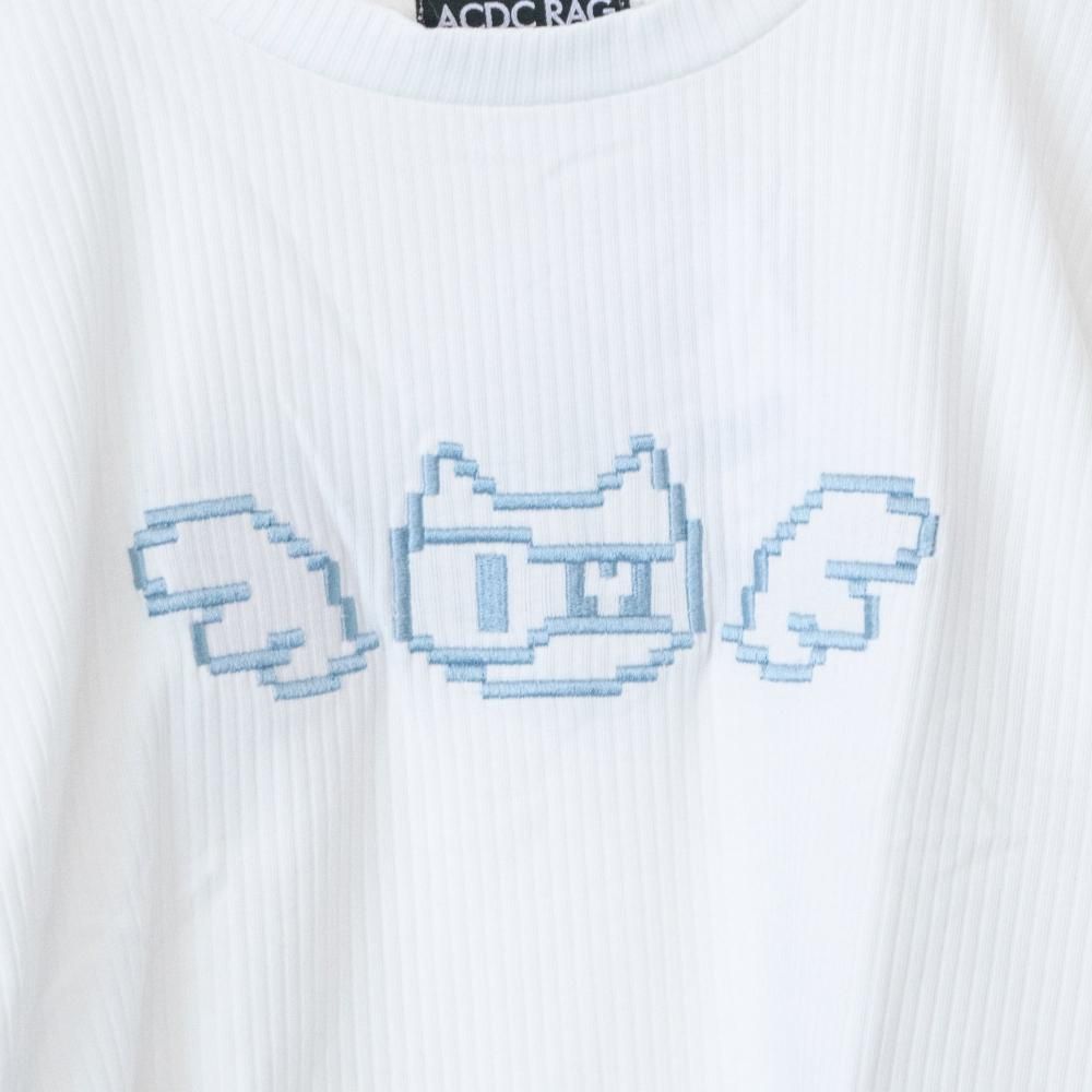 ACDC RAG ドットネコ チビ Tシャツ WHITE
