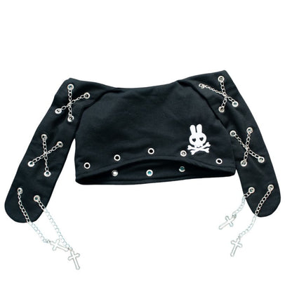 ACDC RAG PUNKY Bunny Rabbit Ear Hat BLACK