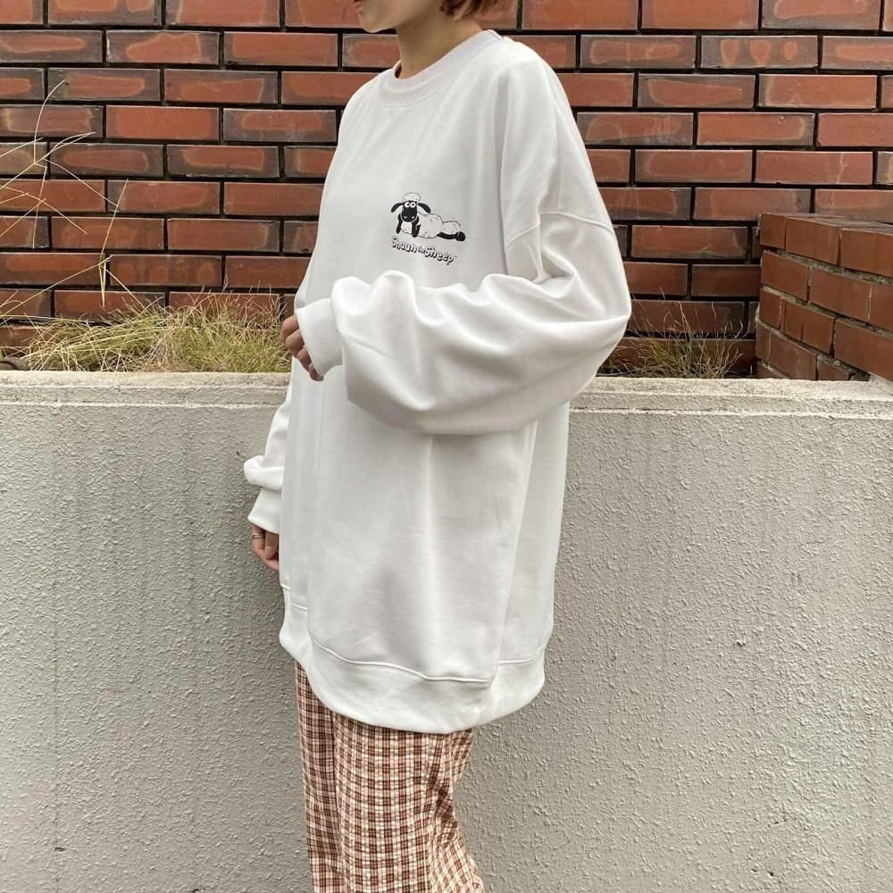 ひつじのショーン ダンボール スウェット トレーナー WHITE