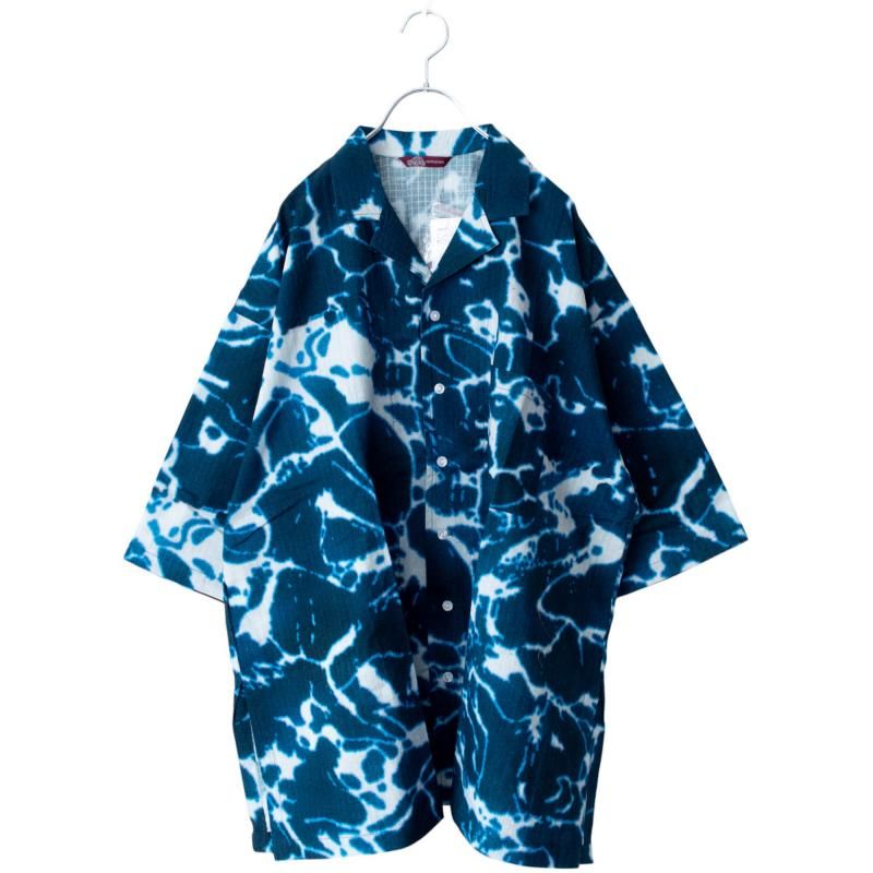 カヤ 白波 メンズ 開襟シャツ LIGHT BLUE RURI