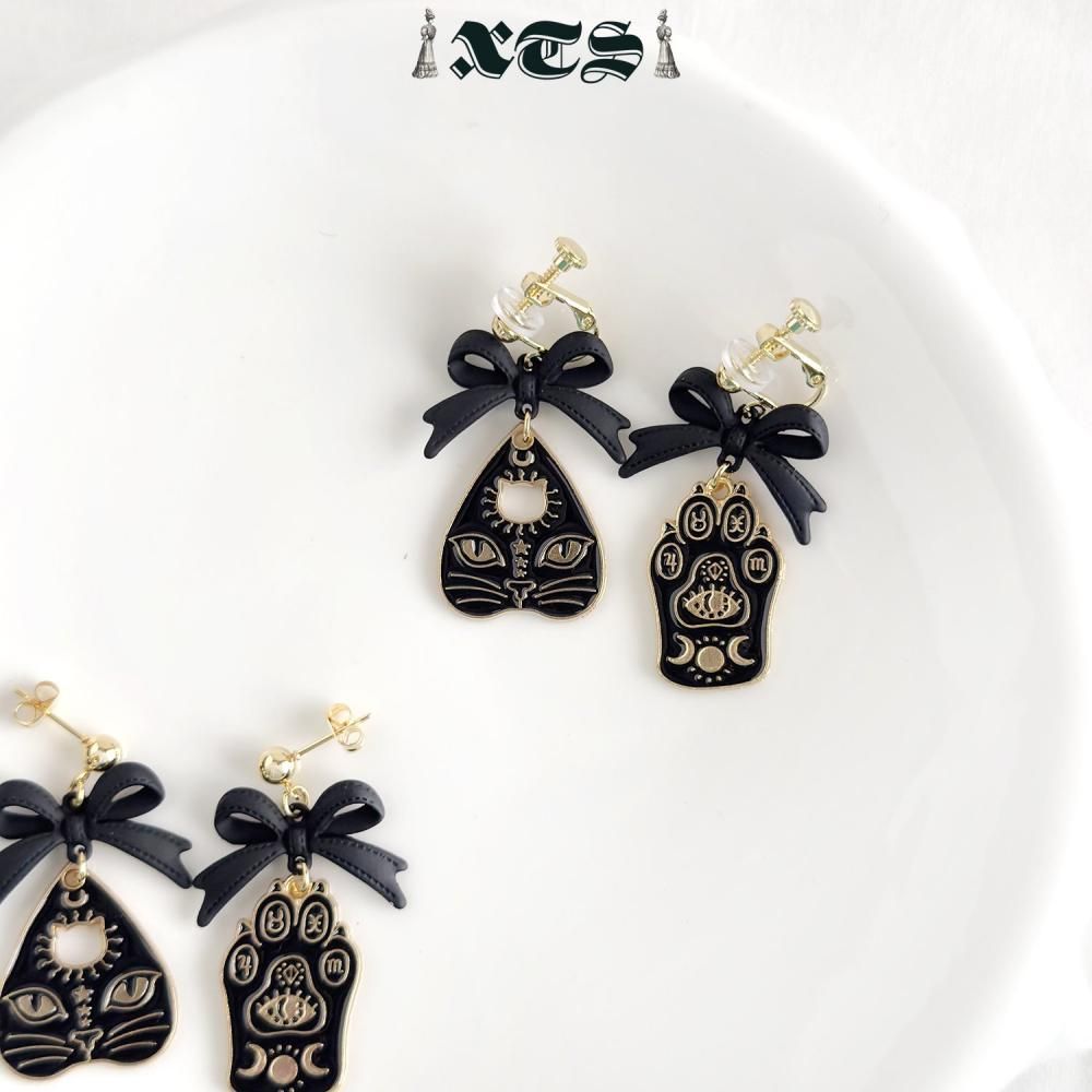 XTS Cat Planchette ネコ ピアス イヤリング TS0306 BLACK GOLD