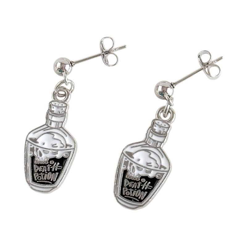 XTS Poison Bottle Skull Pierced Earrings TS0309