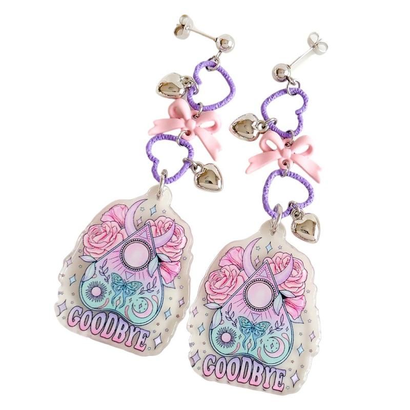 XTS Ribbon Heart Planchette Earrings TS0313