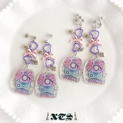XTS リボン ハート Planchette ピアス イヤリング TS0313