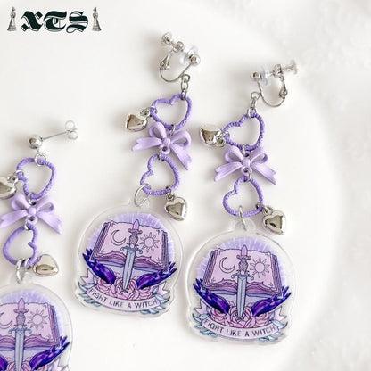 XTS リボン ハート Sword ピアス イヤリング TS0314