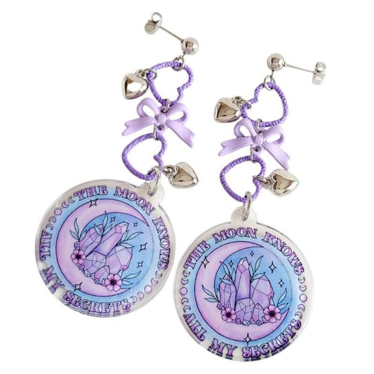 XTS Crystal and Moon Earrings TS0315