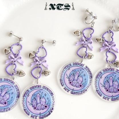 XTS Crystal and Moon ピアス イヤリング TS0315
