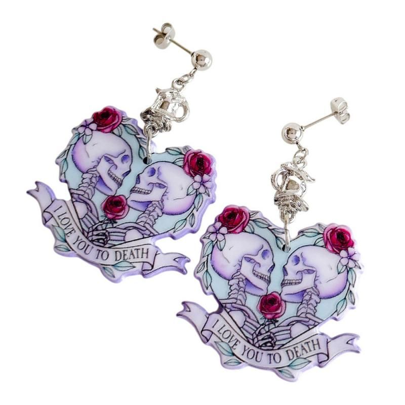 XTS Skeleton Heart Pierced Earrings TS0316
