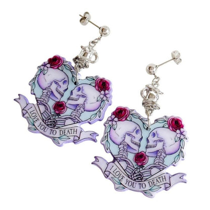 XTS Skeleton Heart Pierced Earrings TS0316