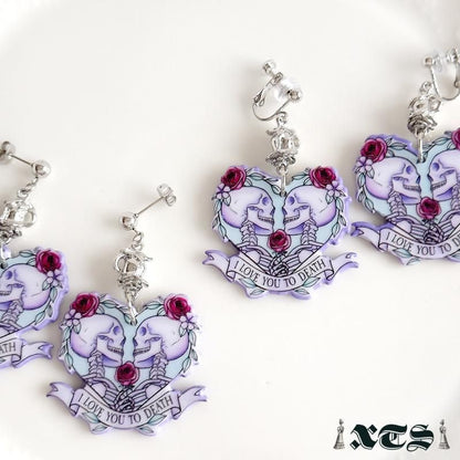 XTS Skeleton Heart ピアス イヤリング TS0316