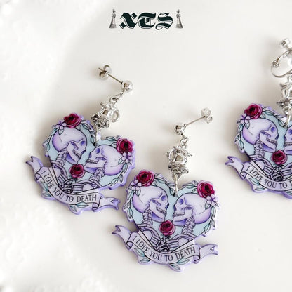 XTS Skeleton Heart ピアス イヤリング TS0316