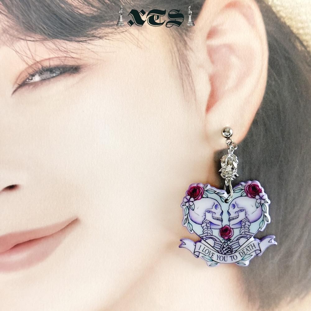 XTS Skeleton Heart ピアス イヤリング TS0316