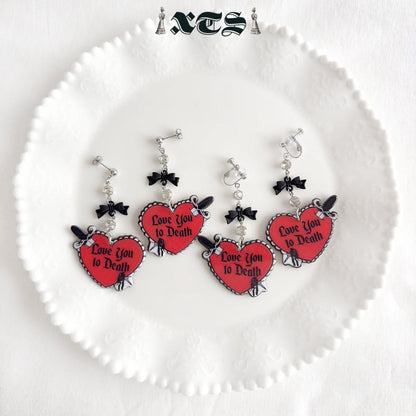 XTS Love You To Death Heart ピアス イヤリング TS0319