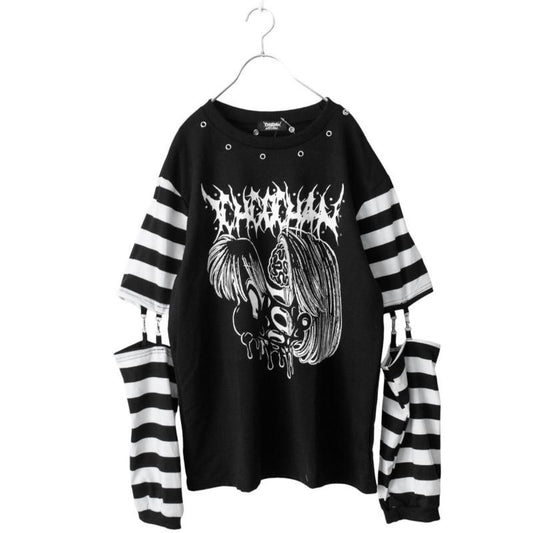 ACDC RAG ICHGO CHA~N Nomiso Girl Long T-Shirt BLACK