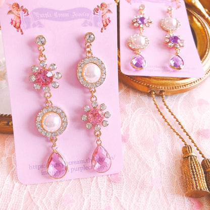 Purple Cream P120 ビジューパール ピアス
