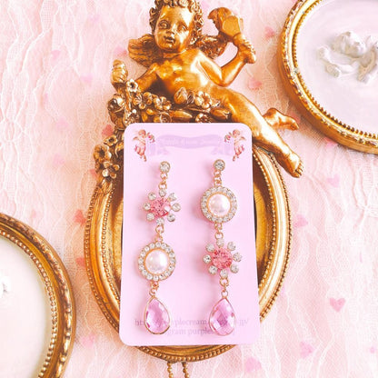 Purple Cream P120 ビジューパール ピアス
