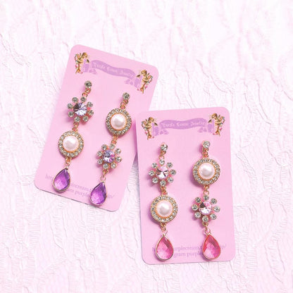Purple Cream P120 ビジューパール ピアス