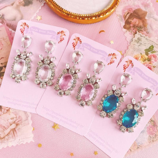 Purple Cream P871 Beaded Earrings