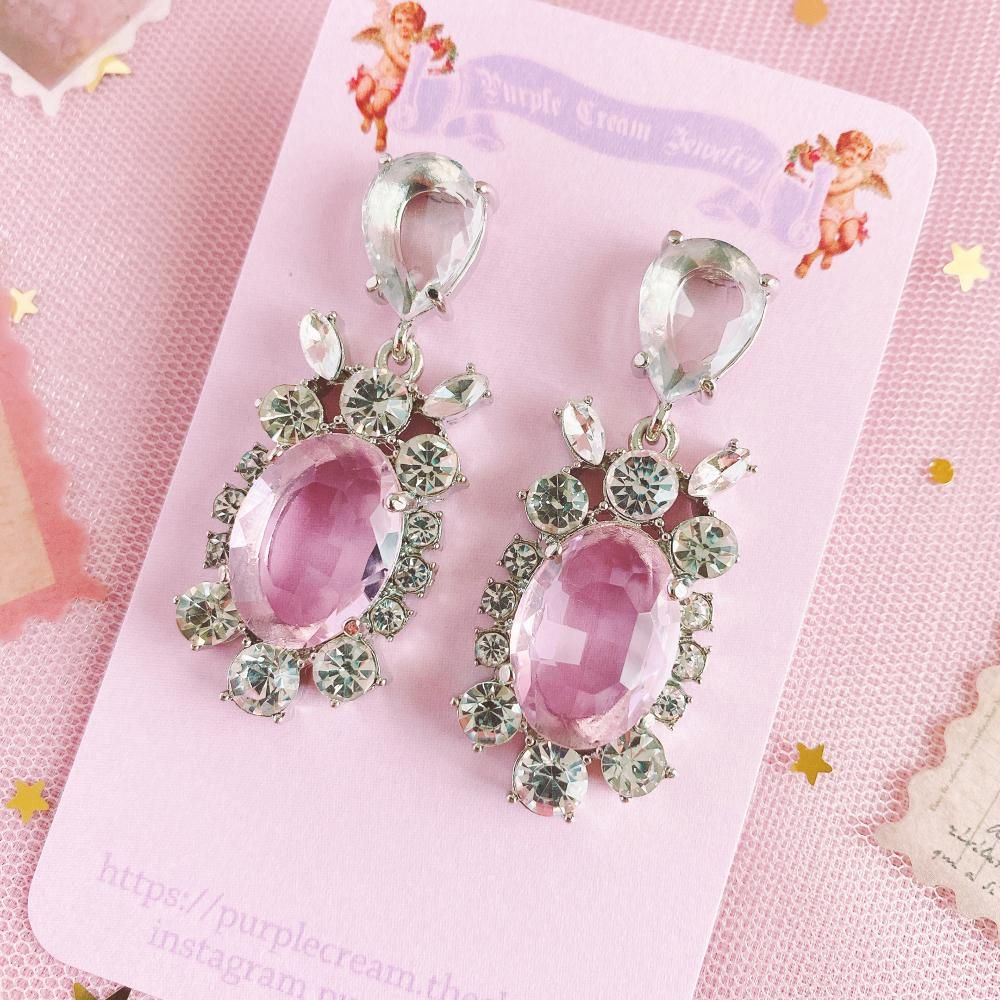 Purple Cream P871 ビジュー ピアス
