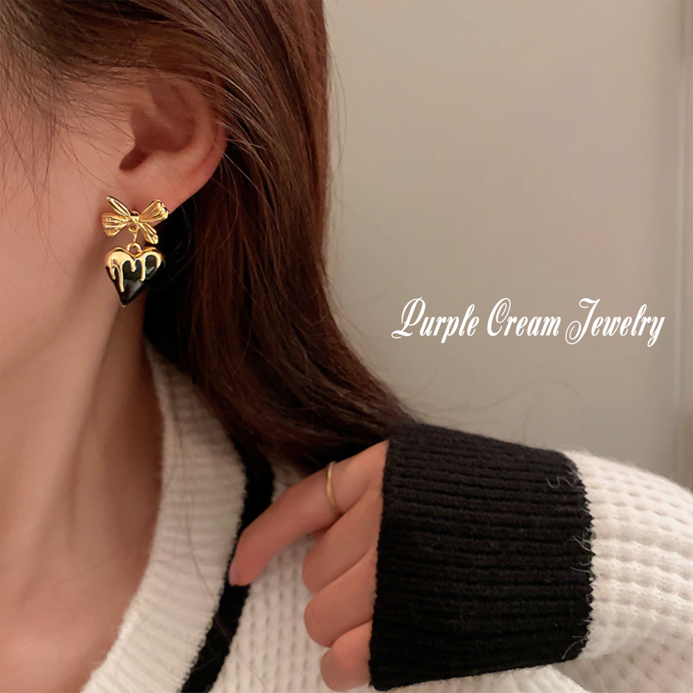 Purple Cream P1012 とろけるハート ピアス