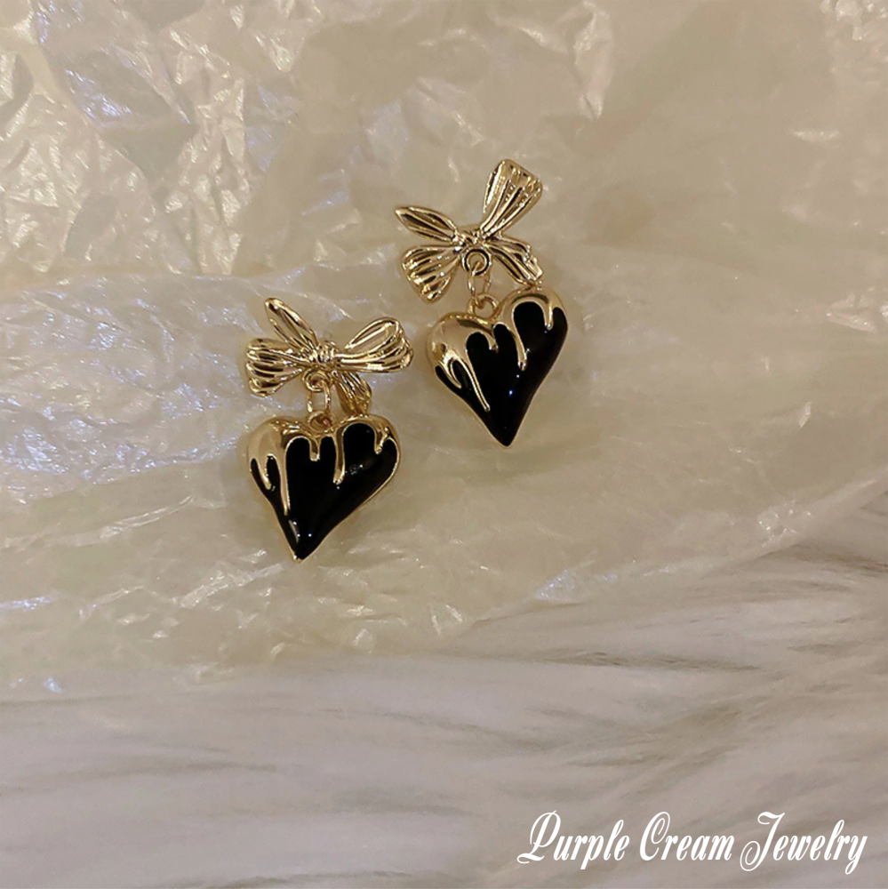 Purple Cream P1012 とろけるハート ピアス