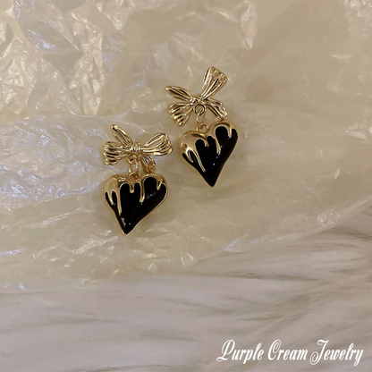 Purple Cream P1012 とろけるハート ピアス