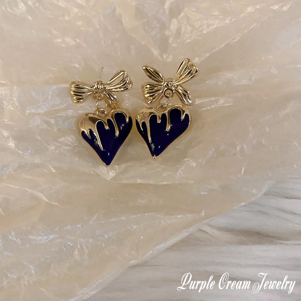 Purple Cream P1012 とろけるハート ピアス