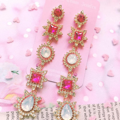 Purple Cream P022 Bijou Long Earrings