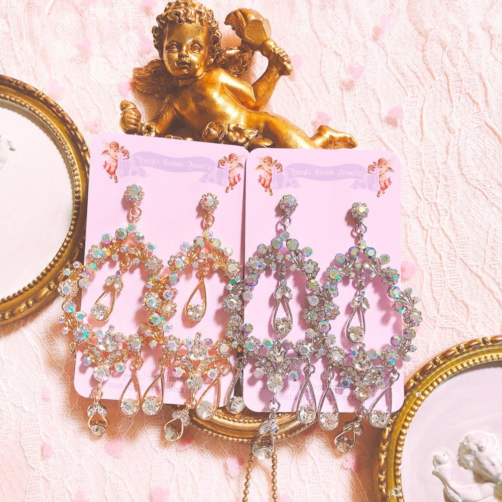 Purple Cream P621 ビジュー ピアス
