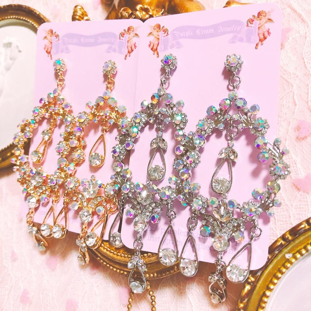 Purple Cream P621 ビジュー ピアス