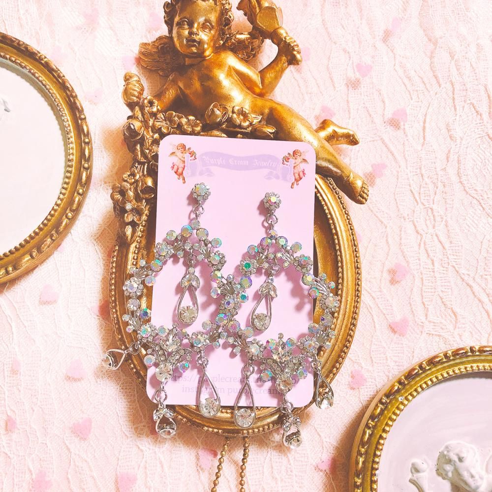 Purple Cream P621 ビジュー ピアス
