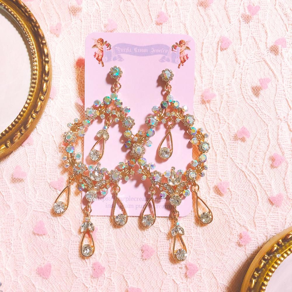 Purple Cream P621 ビジュー ピアス