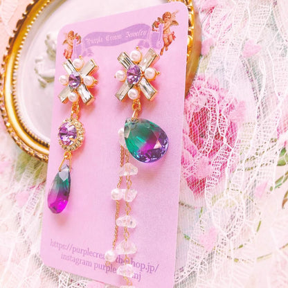 Purple Cream P449 ビジュー ピアス