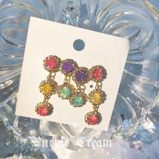 Purple Cream P631 Beaded Earrings