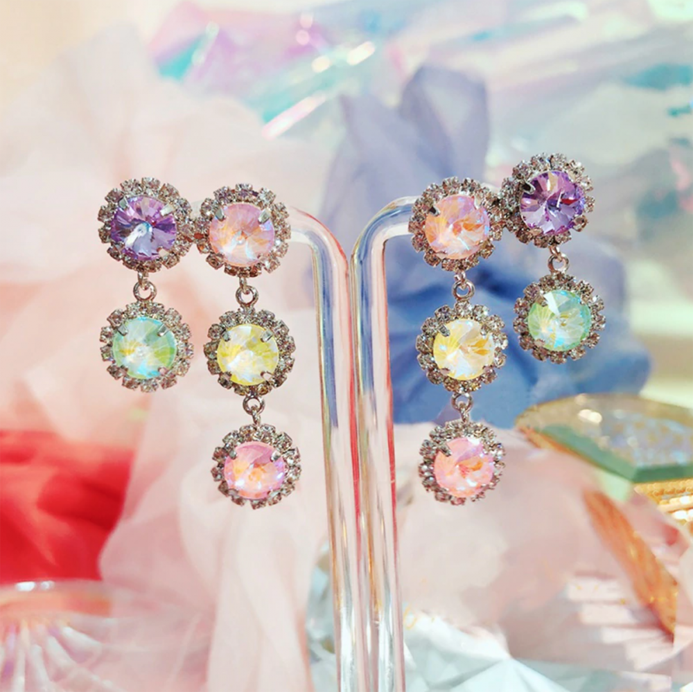 Purple Cream P631 ビジュー ピアス