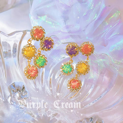 Purple Cream P631 ビジュー ピアス