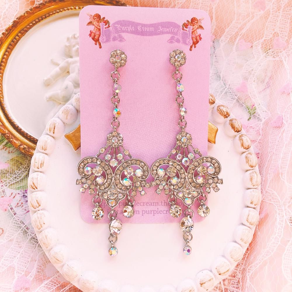 Purple Cream P478 ビジュー ピアス