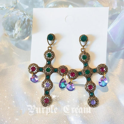 Purple Cream P628 ビジュー ピアス