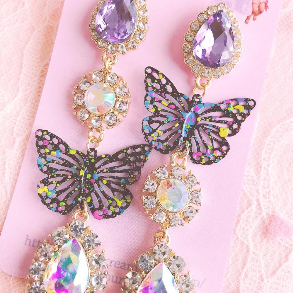 Purple Cream P596 ビジュー ピアス