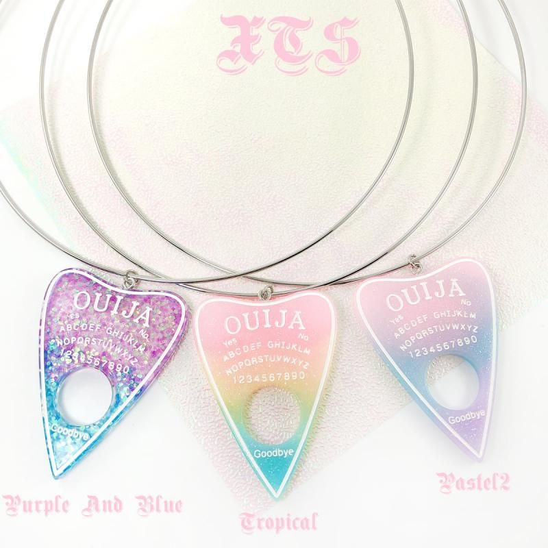XTS Ouija Board Pastel Glitter Necklace