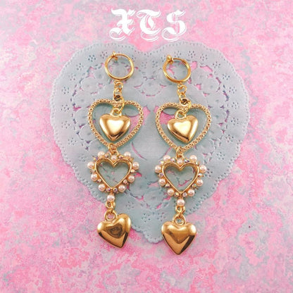 XTS ハートクラブ イヤリング ピアス GOLD