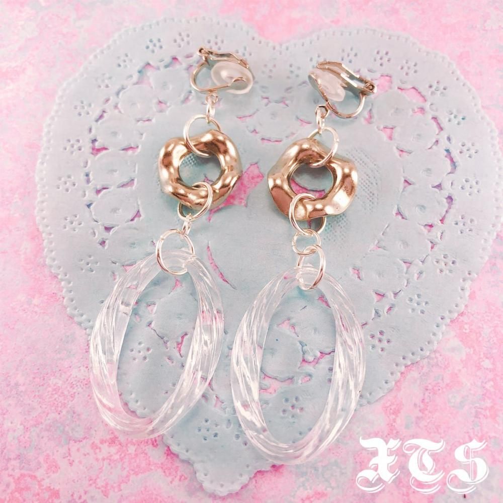 XTS クリアリング シルバー ピアス イヤリング
