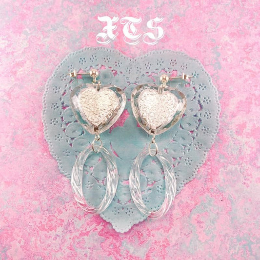 XTS Clear Heart Ring and Earrings