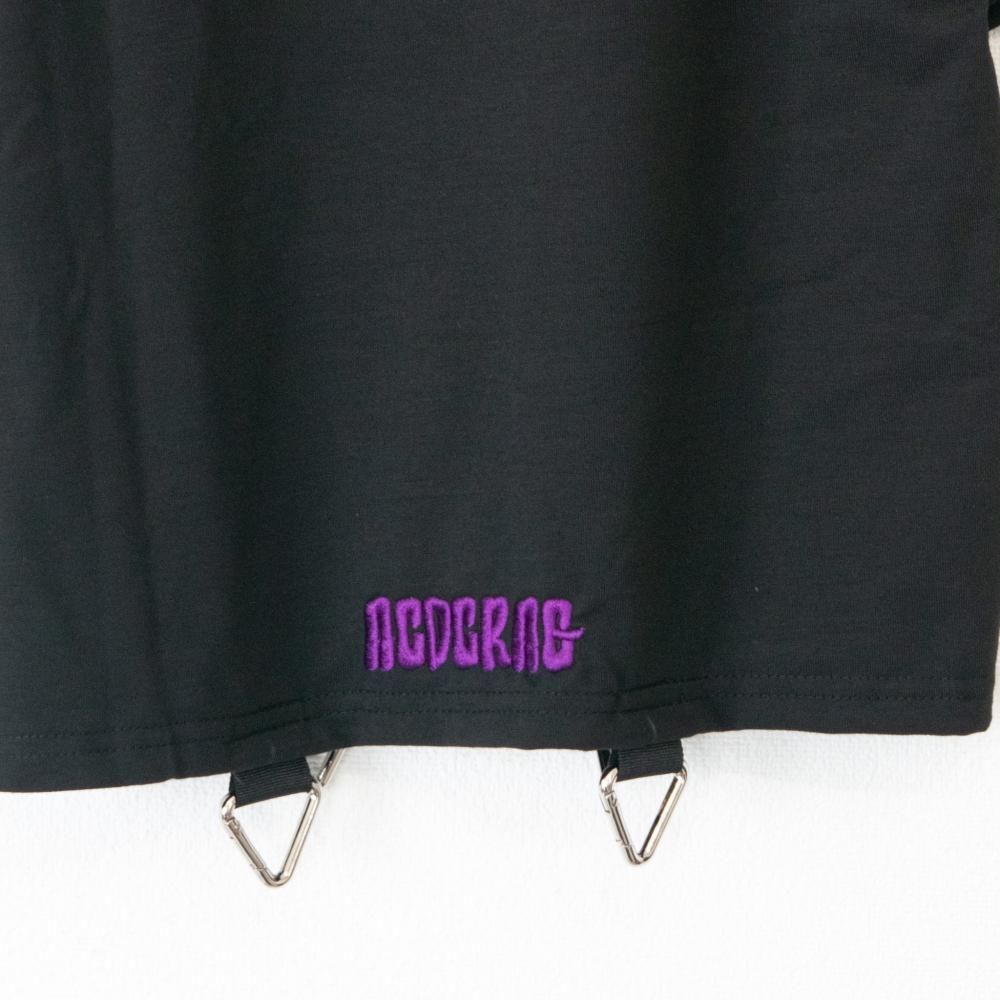 ACDC RAG  chaaaos カオス チビTシャツ BLACK/PURPLE
