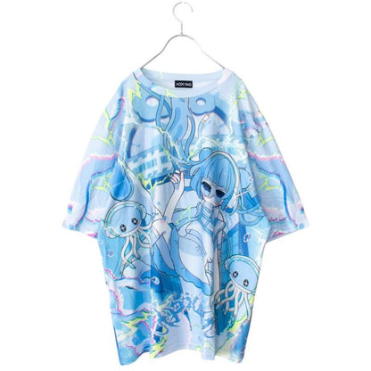 ACDC RAG Jellyfish Cyber ​​Big T-Shirt Blue