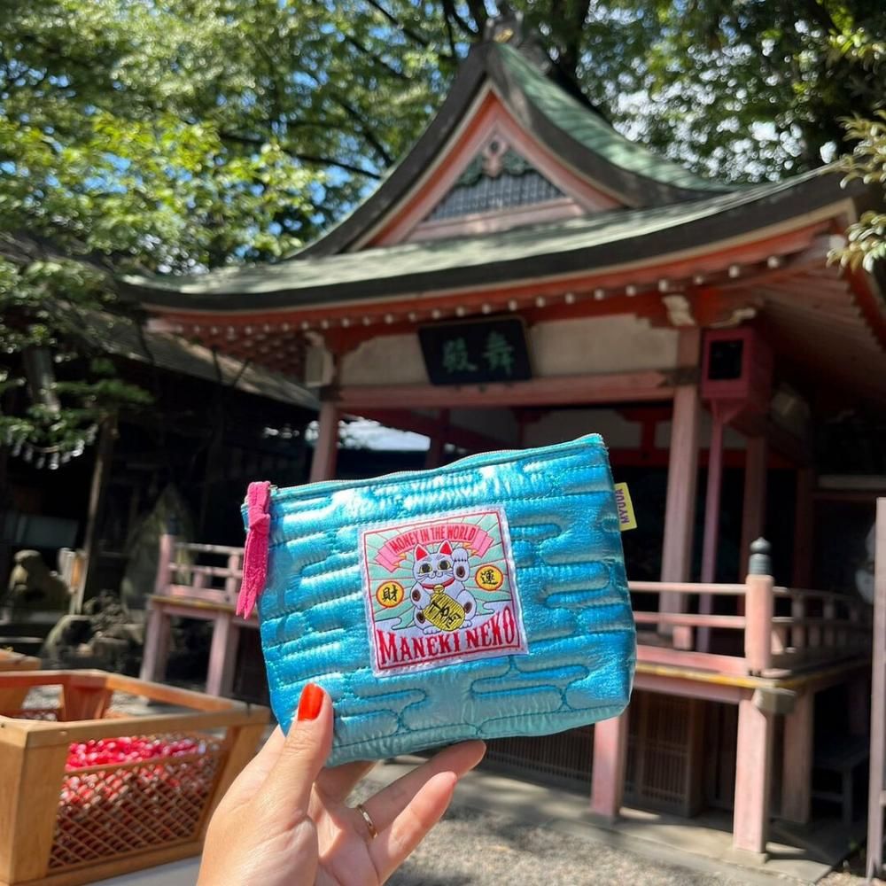 MYUUA 日本 メタリックポーチ BLUE