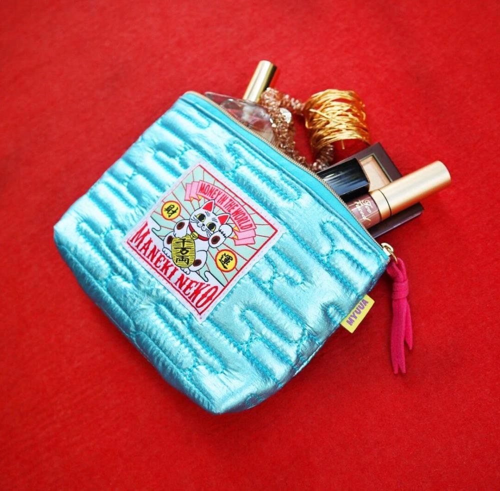 MYUUA 日本 メタリックポーチ BLUE