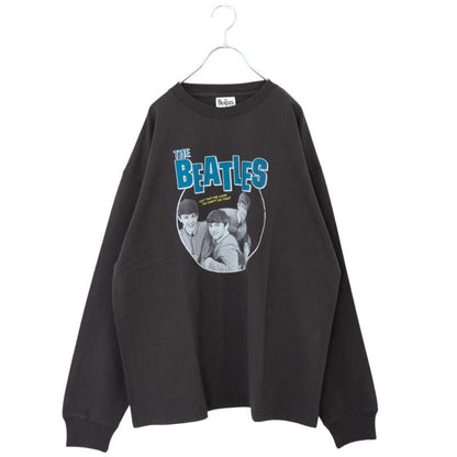 THE BEATLES Circle Photo Long T-Shirt, CHARCOAL