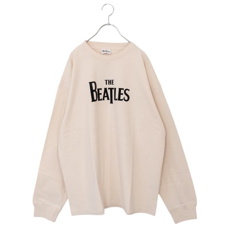 THE BEATLES Pigment Logo Long T-Shirt in WHITE